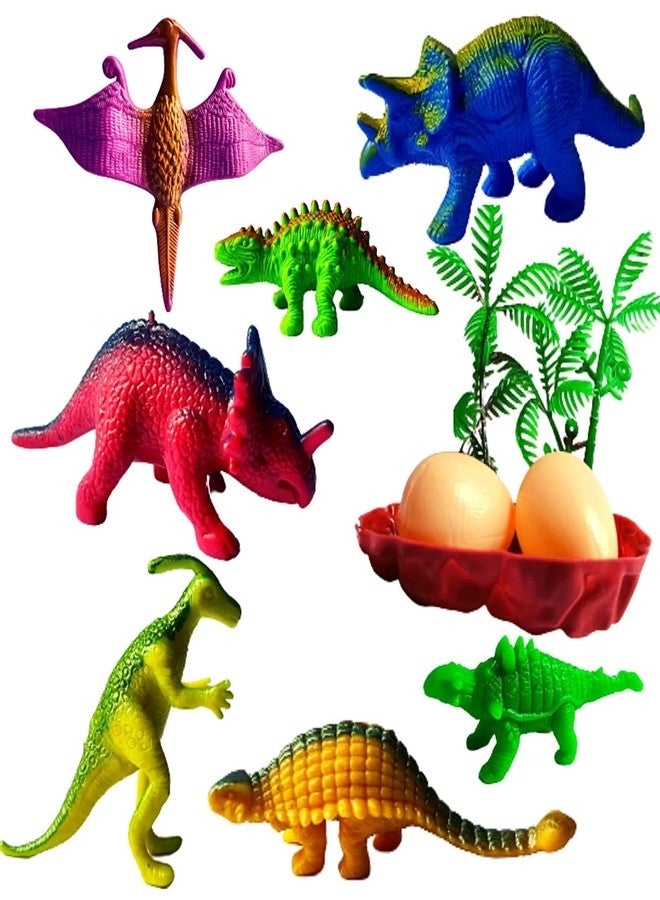 Mallexo Jungle Dinosaur Animal Toys for Kids Play Safely Toys 12PCs Forest Dino Set for Boys Medium Size Multi-Color Animal Figures for Kid - Dinosaur Egg Toys for Boys and Girls (Animal_MED) - Image 1